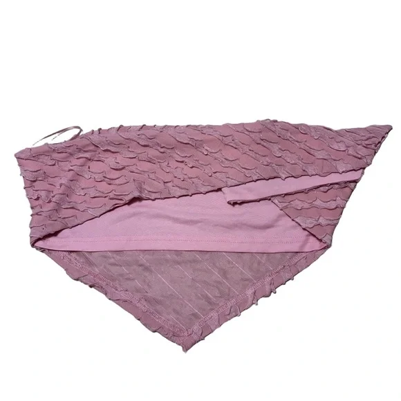 Superdown Kali Ruffle Scarf Top Women’s M Pink Barbie Handkerchief Hem - Picture 4 of 8